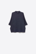 Navy Knitted Sweater with Button Details