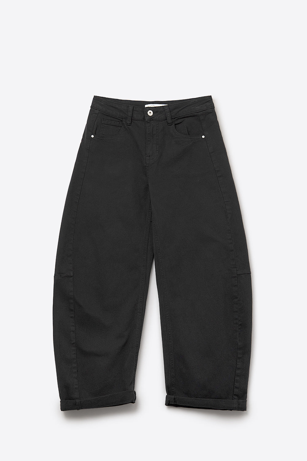UNIKCOSA Black Barrel-Leg Balloon Jeans