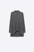 Gray Asymmetric Ribbed Knit Sweater Tunic