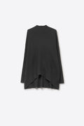 Black Asymmetric Ribbed Knit Sweater Tunic
