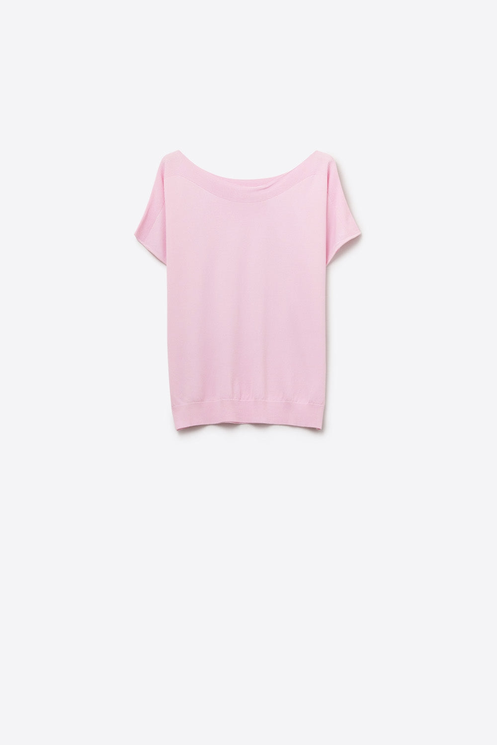 UNIKCOSA Relaxed baby pink boatneck sweater with dropped sleeves — view 2 of 5