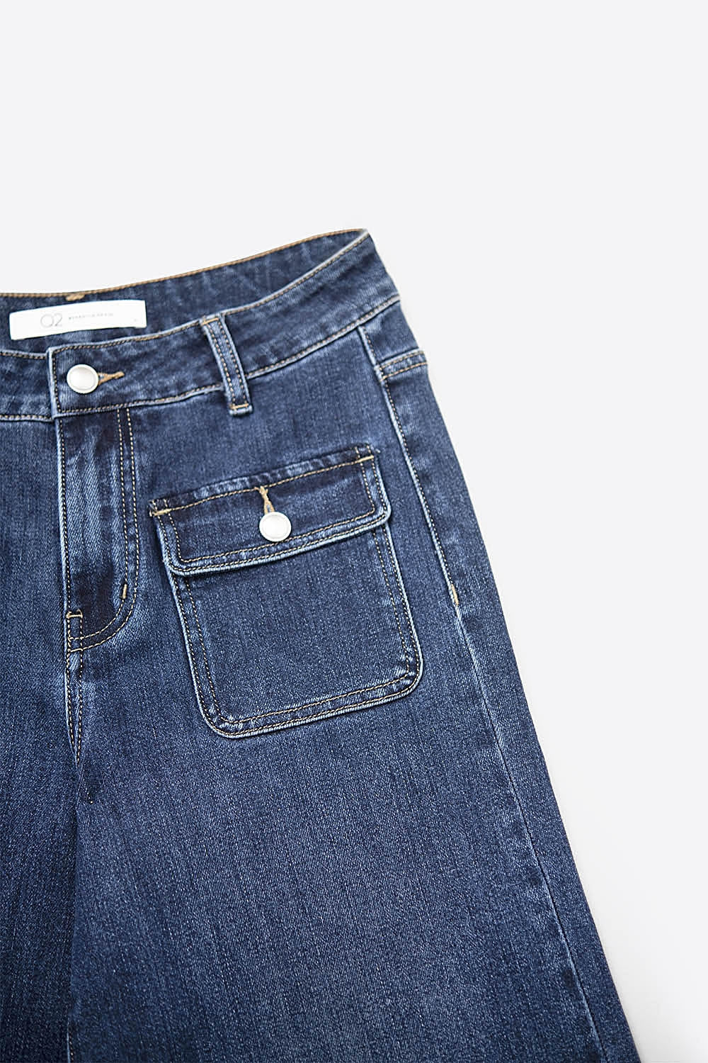 UNIKCOSA dark-wash button-detail wide-leg jeans