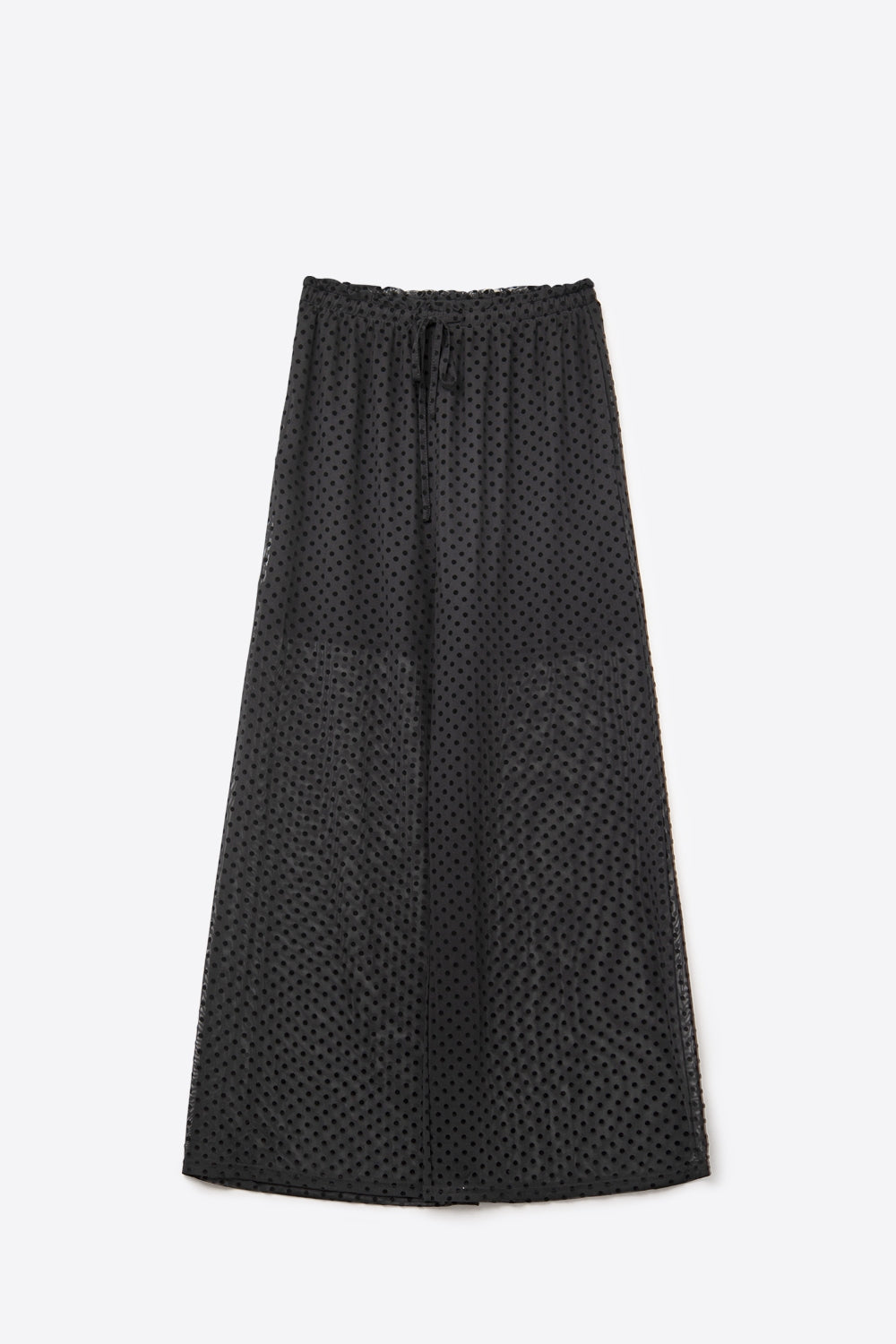 Chic Black Sheer Polka Dot Pants