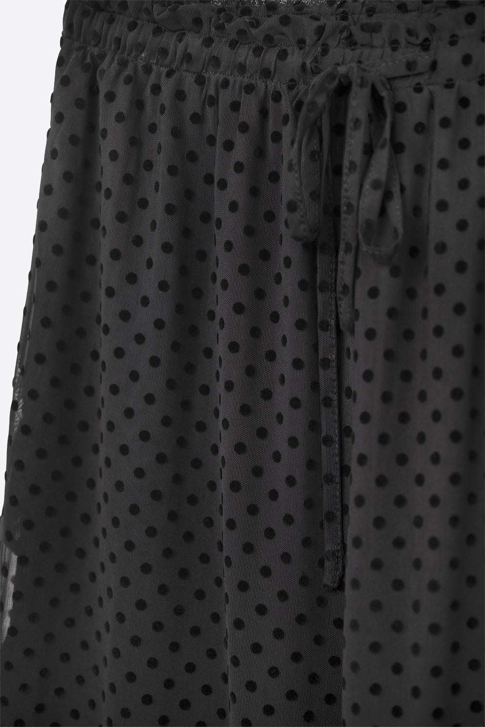 Chic Black Sheer Polka Dot Pants