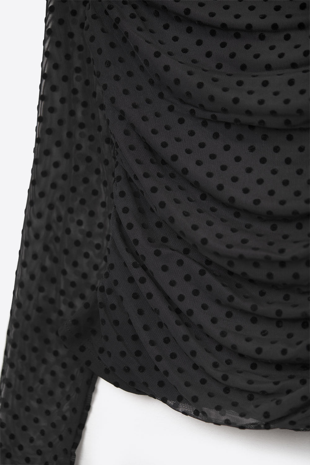 Chic Black Sheer Polka Dot Top
