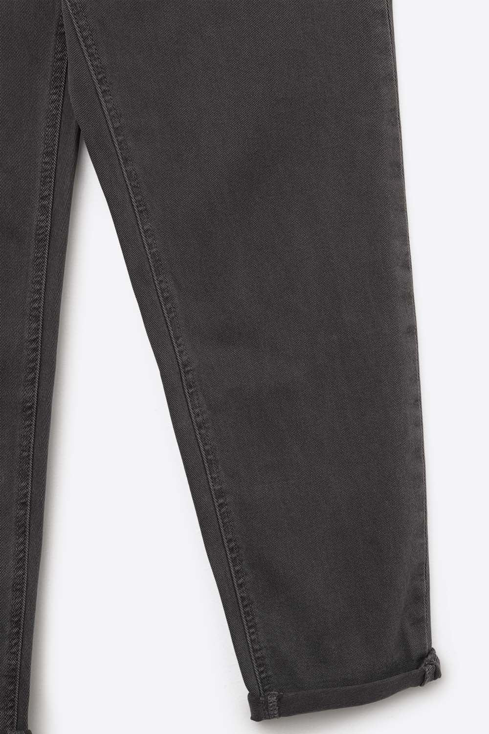 Cotton mid rise slouchy jeans in Dark Gray
