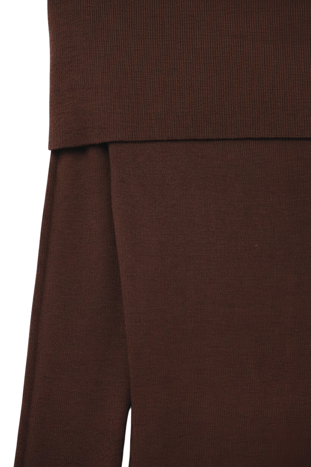 UNIKCOSA Maxi Knitted wide Bardot Dress in brown