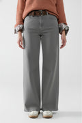 Extra wide leg Pants in washed grey