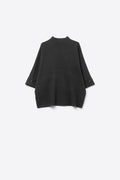 Black Knitted Sweater with sleeves Button Details