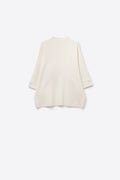 White Knitted Sweater with Button Details