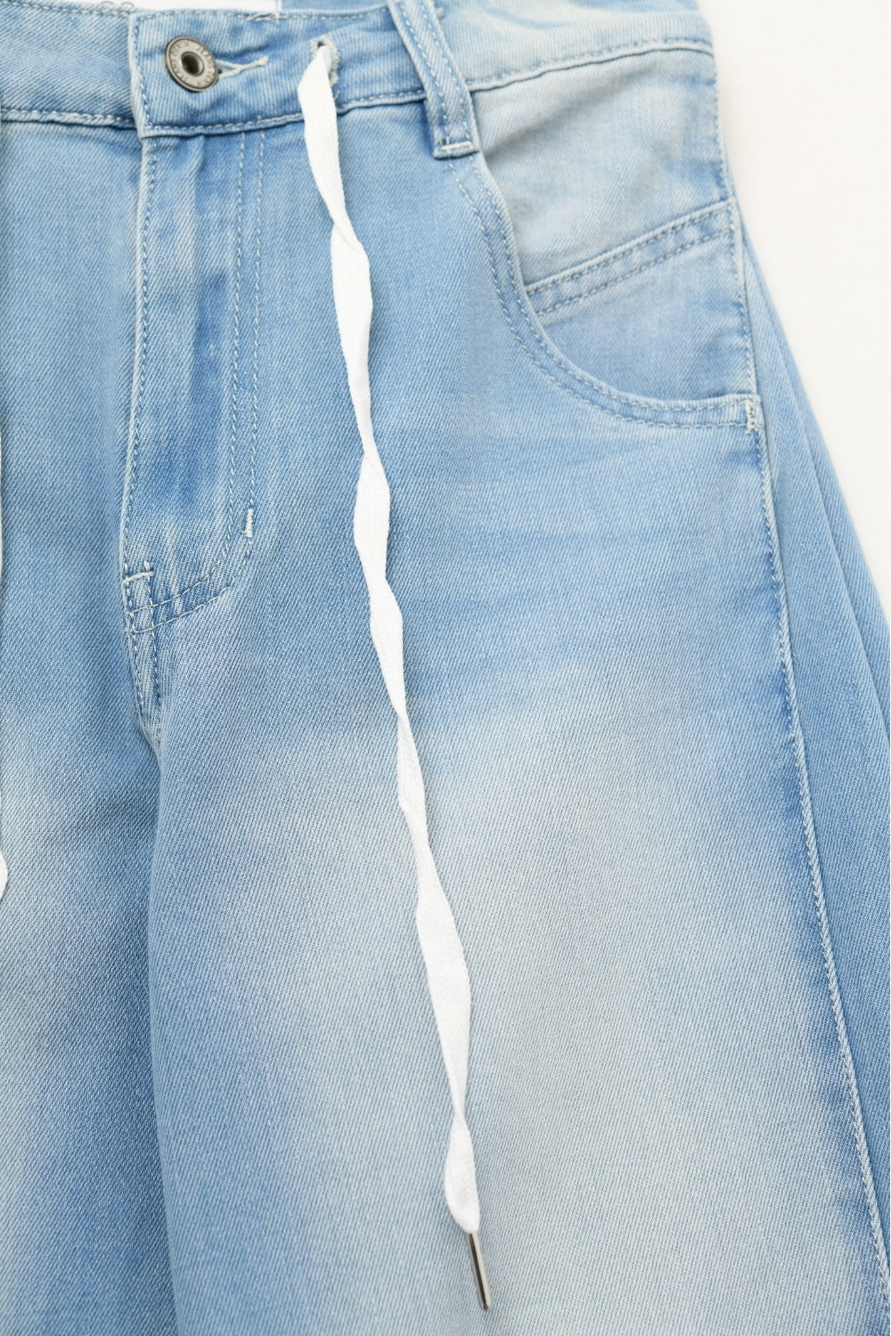 UNIKCOSA Light Blue Drawstring Relaxed Fit Denim Jeans