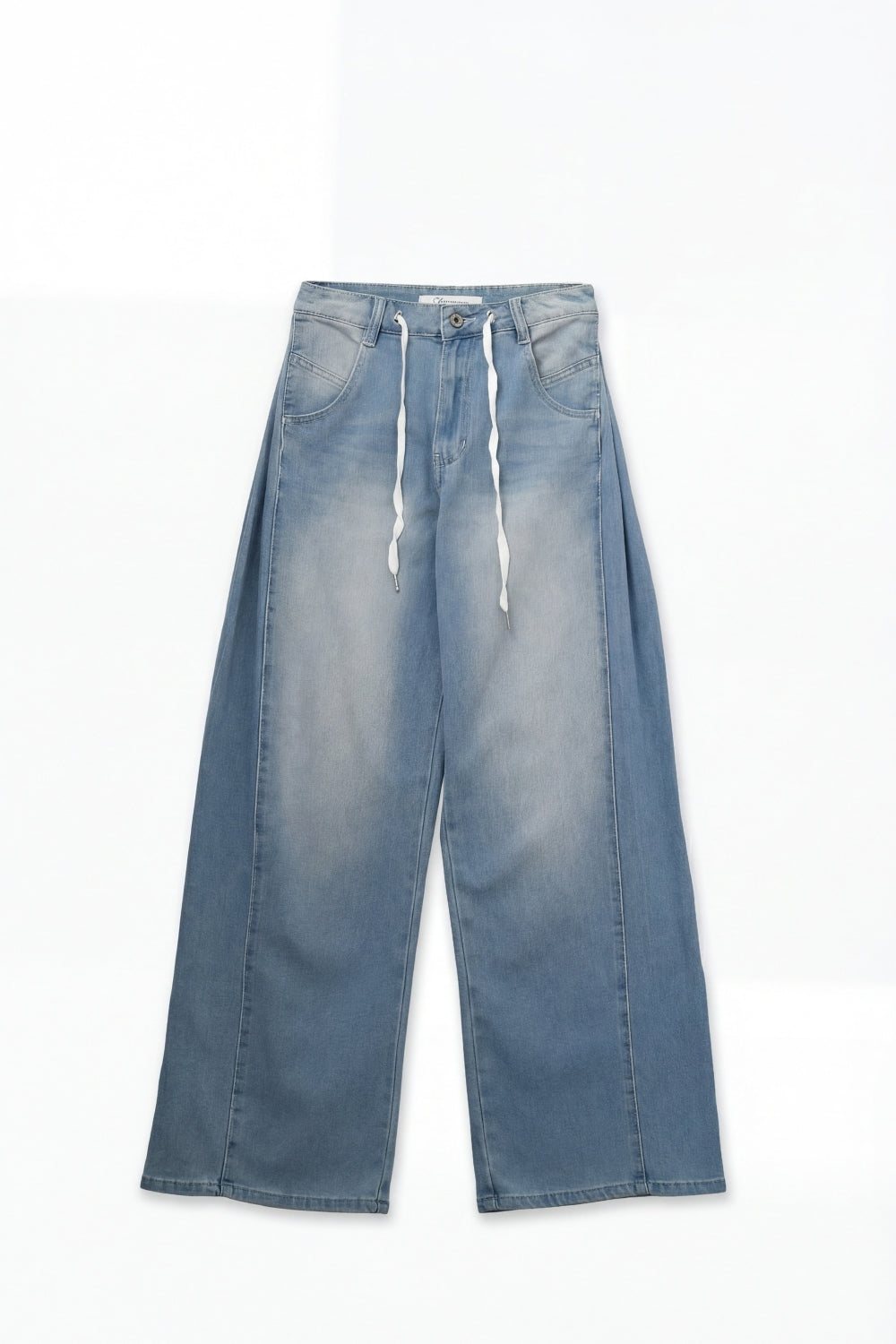 UNIKCOSA Light Blue Drawstring Relaxed Fit Denim Jeans