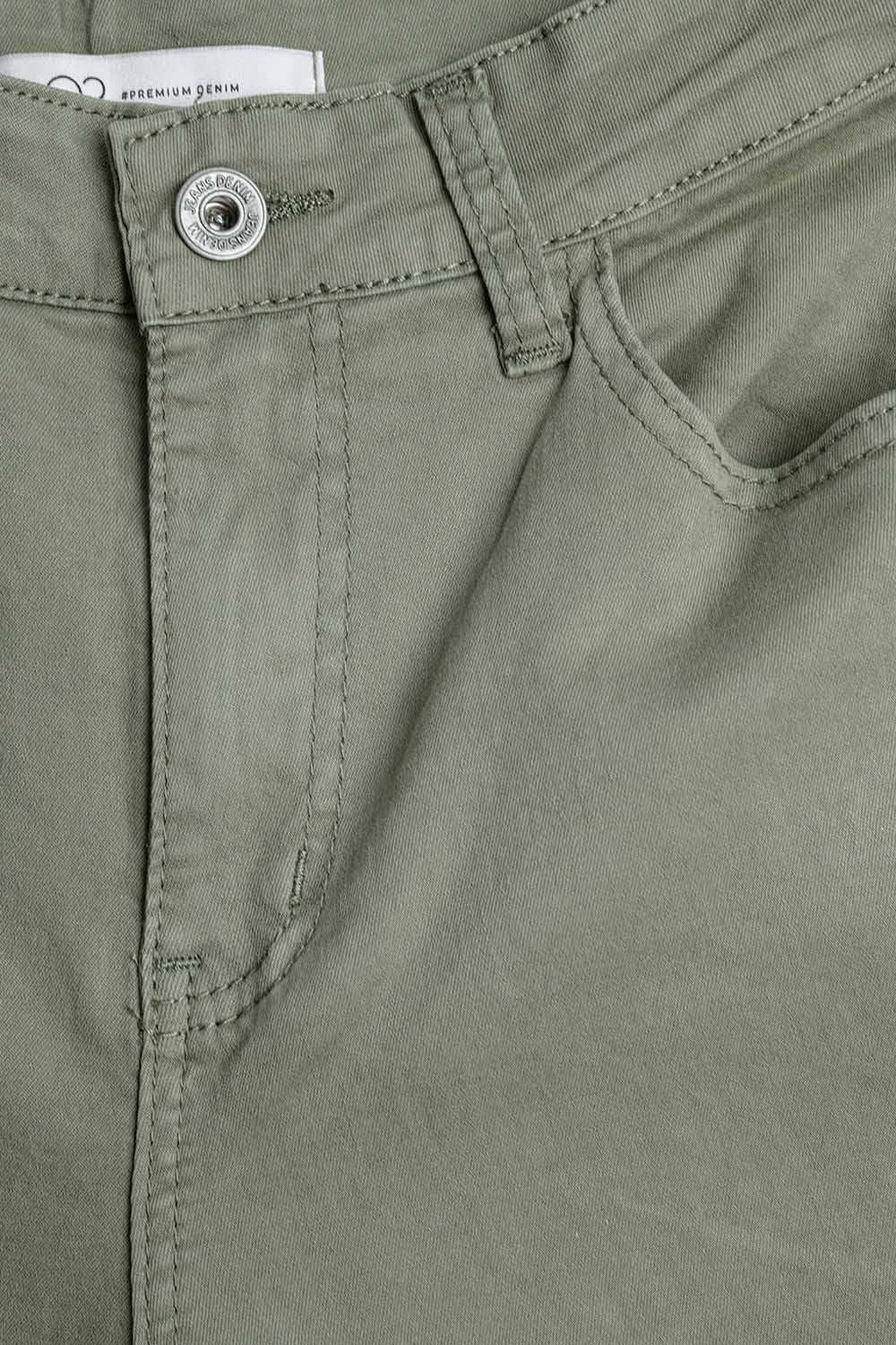 High-Rise Barrel-Leg Pants in Soft khaki color