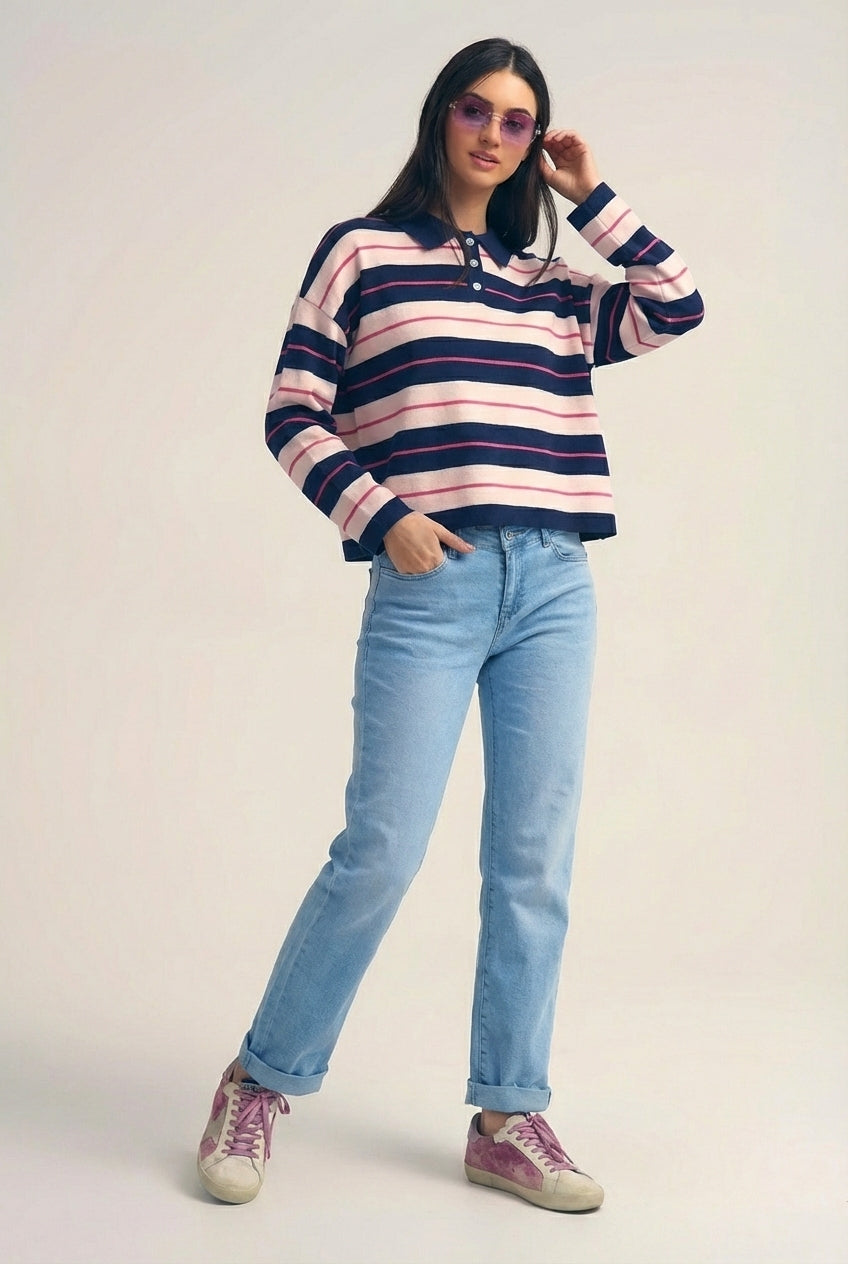 Straight-Leg Light Blue Jeans