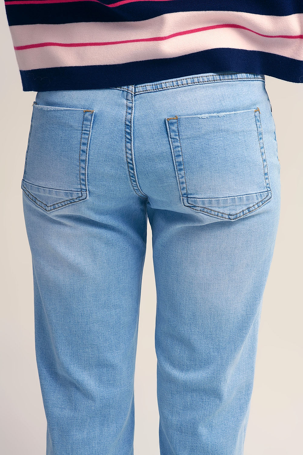 Straight-Leg Light Blue Jeans