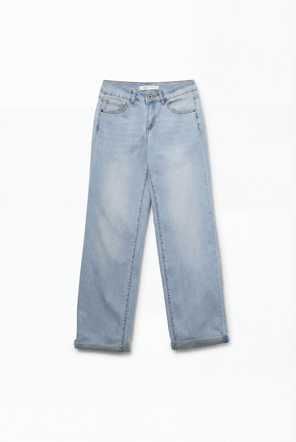 Straight-Leg Light Blue Jeans