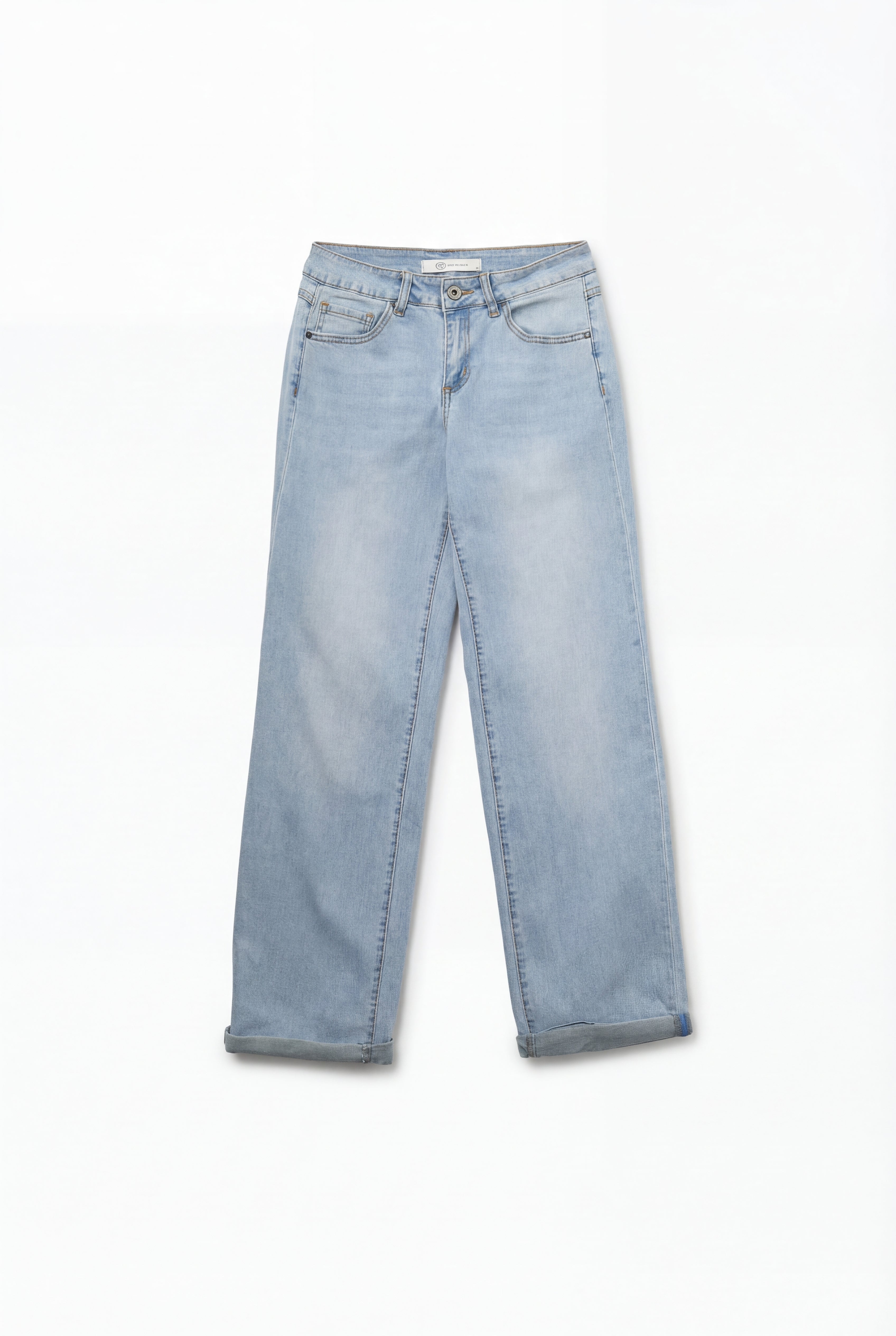 Straight-Leg Light Blue Jeans