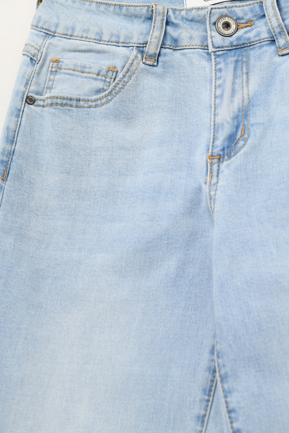 Straight-Leg Light Blue Jeans