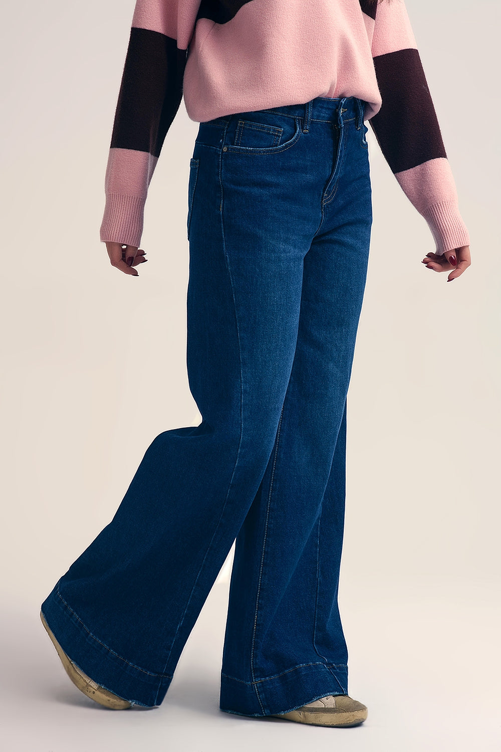 Dark wash Blue Jeans with extra wide leg