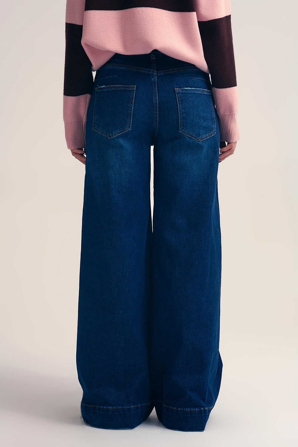 Product view 7 of dark-wash extra-wide-leg blue jeans