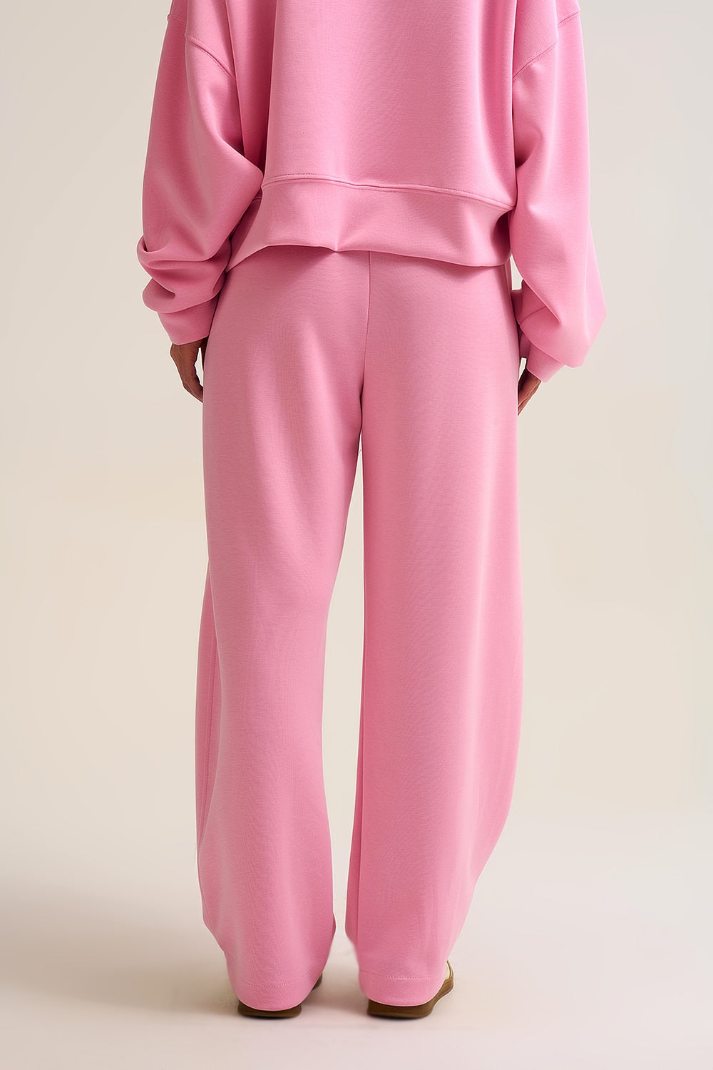 Super-Soft Knit Jogger Pants in pink with Drawstring Waist
