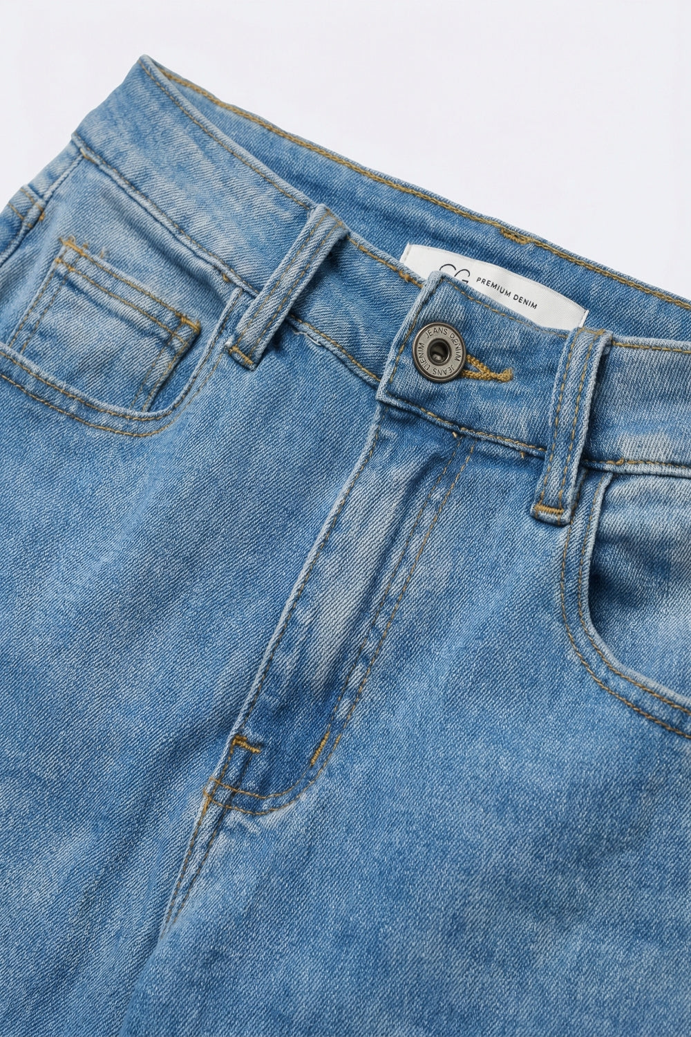 Light Wash Flared Stretch Jeans