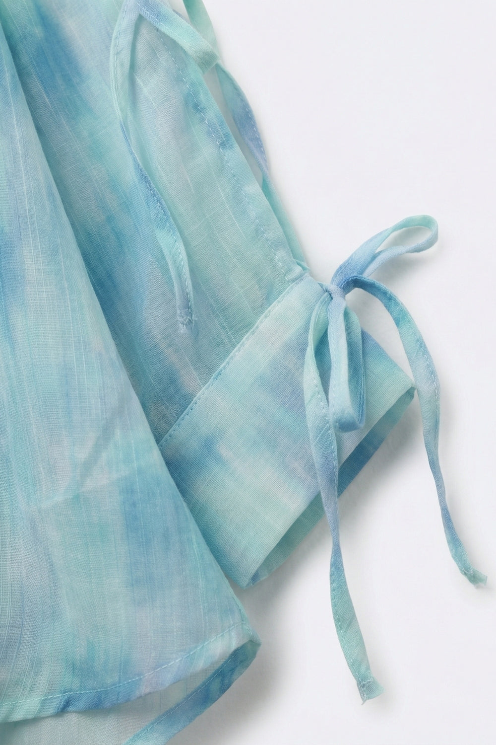 oversized light blue Tie-Sleeve Button-Up Shirt