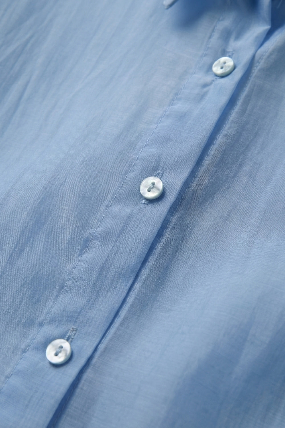 Sheer Sky Blue Button-Down Shirt with Relaxed Fit