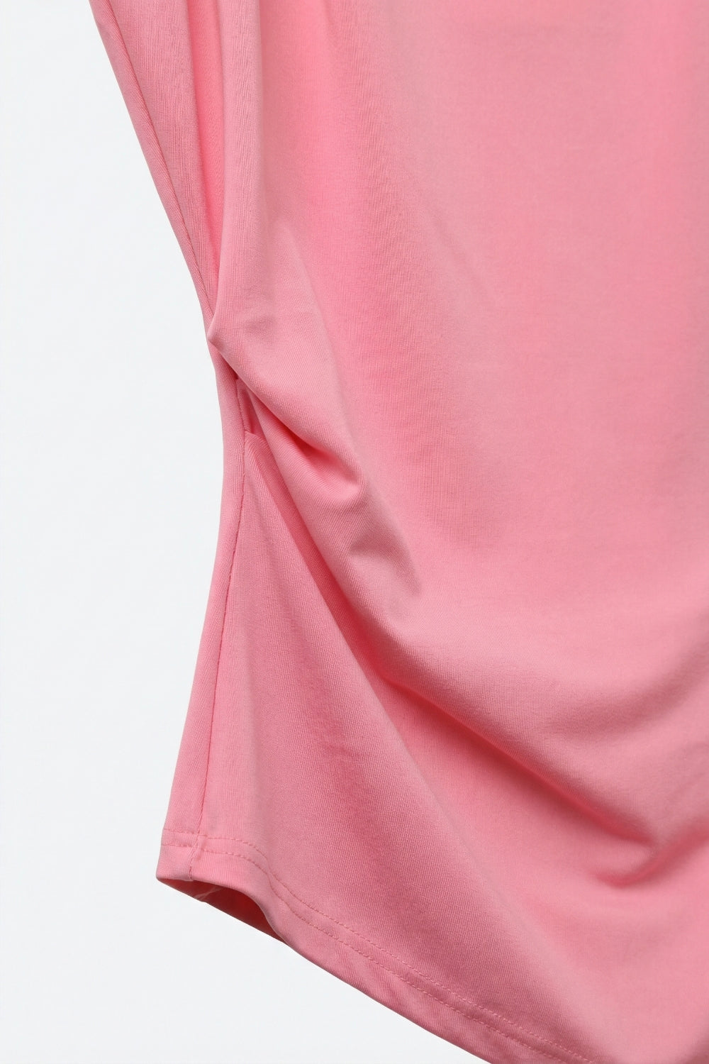 Pink Draped Sleeveless Asymmetric Top for Women