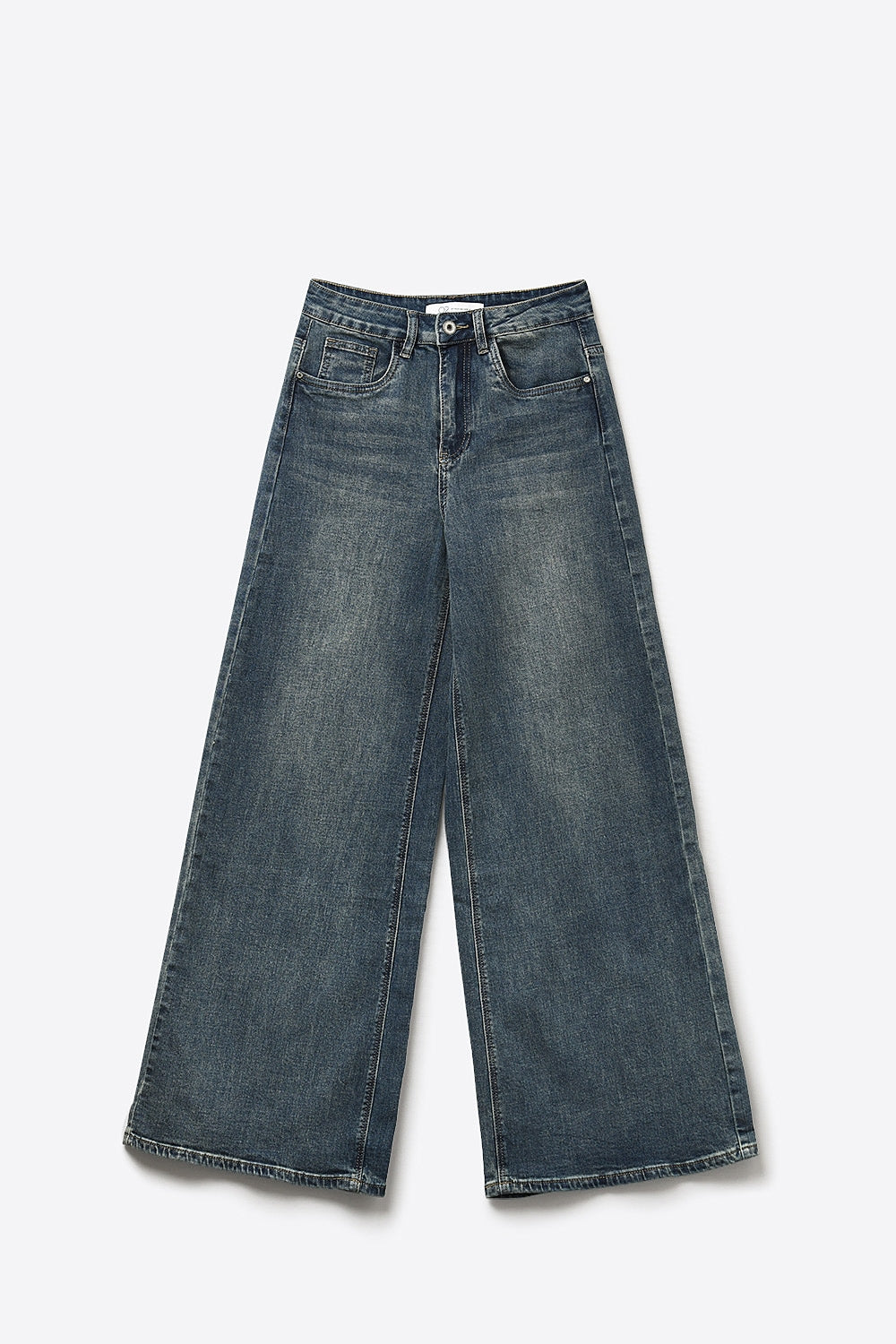 Everyday Denim Straight-Leg Jeans in mid wash blue