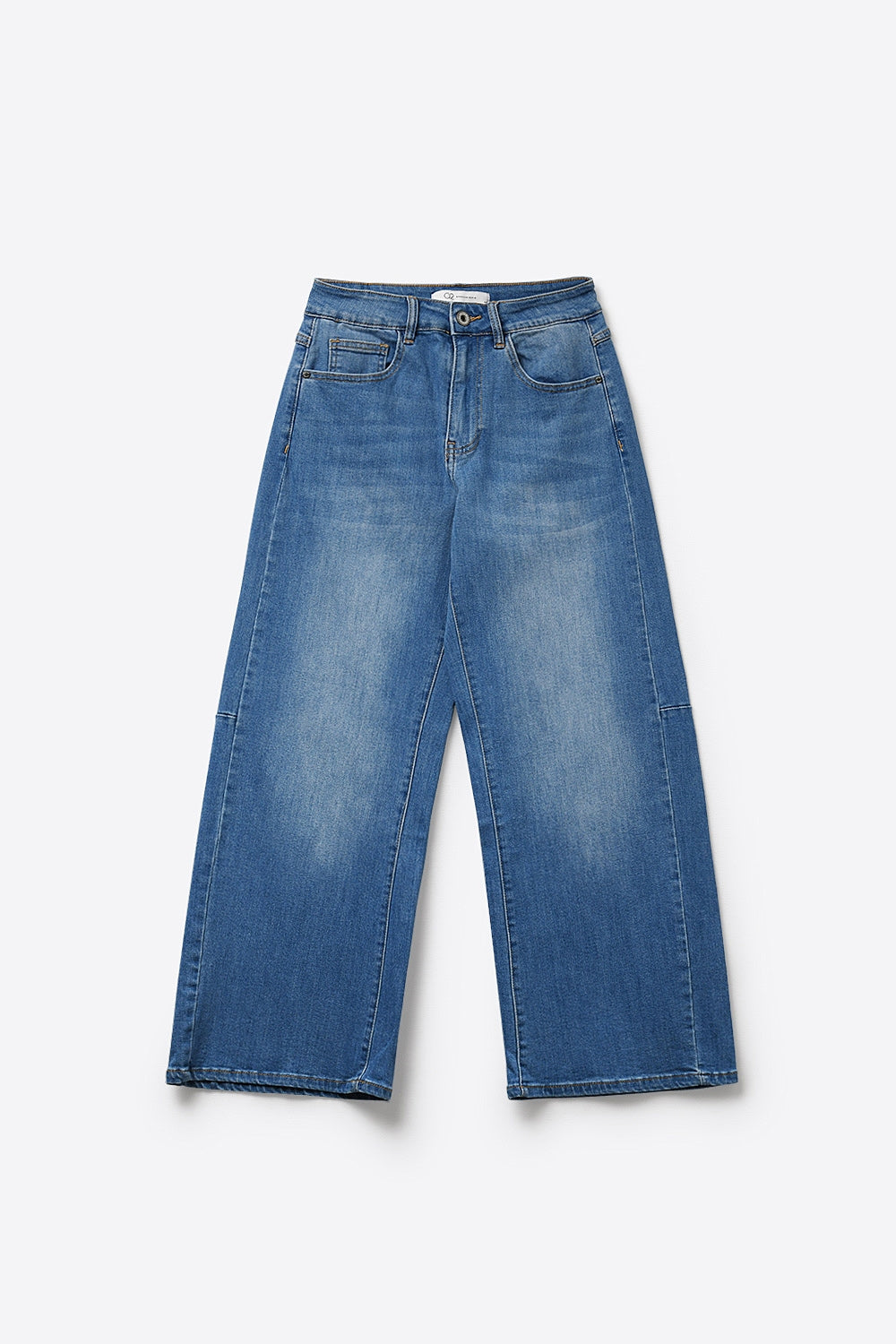 Wide-Leg mid Wash Denim Jeans with side seam