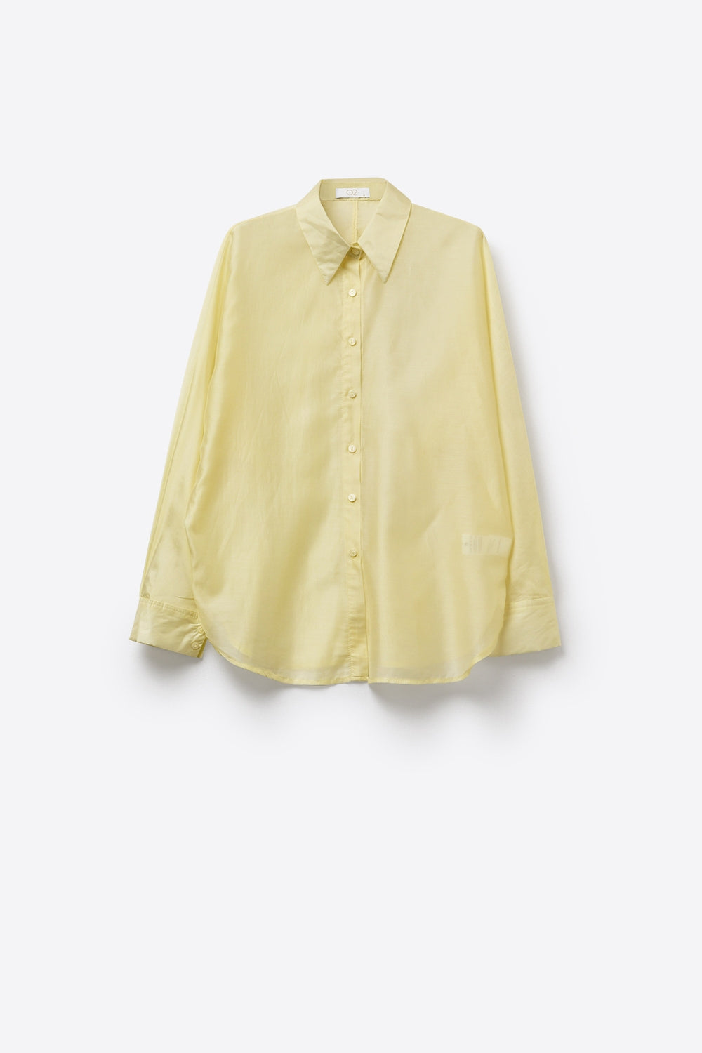 Yellow shiny satin shirt Button-Down Shirt with Relaxed Fit