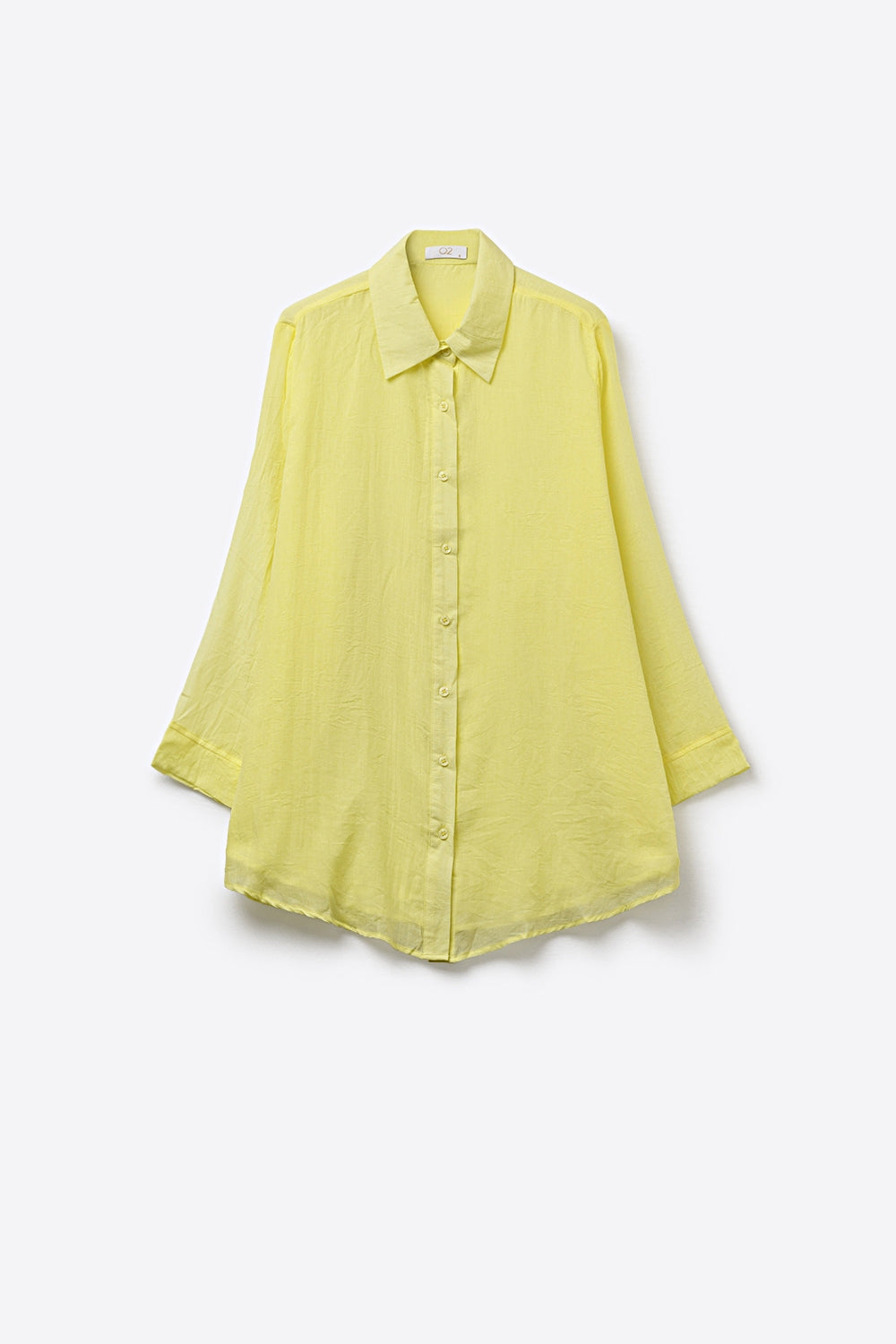 Yellow Relaxed Fit long Shirt with sheer fabric