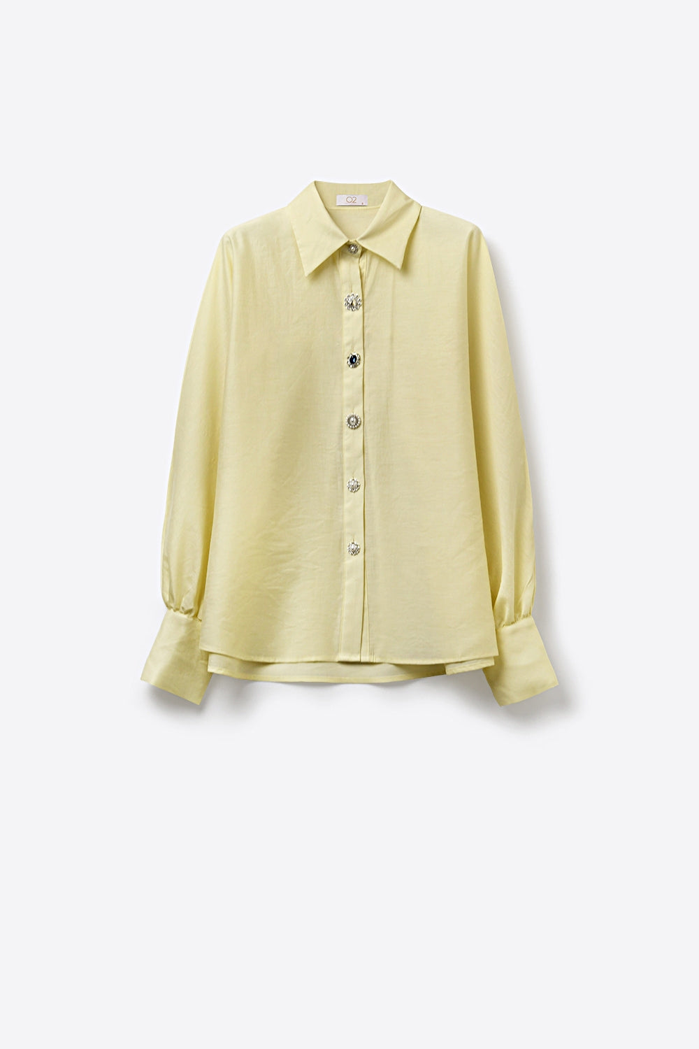 Butter Yellow Button-Up Shirt with buttons on cuff