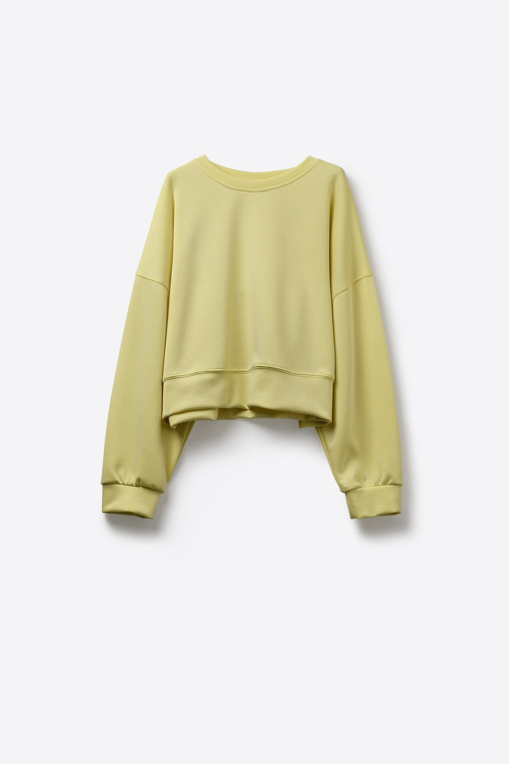 Crew Neck Dropped Shoulder Basic Sweatshirt in yellow