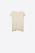 Cream Textured Knit Cap Sleeve Sweater Top