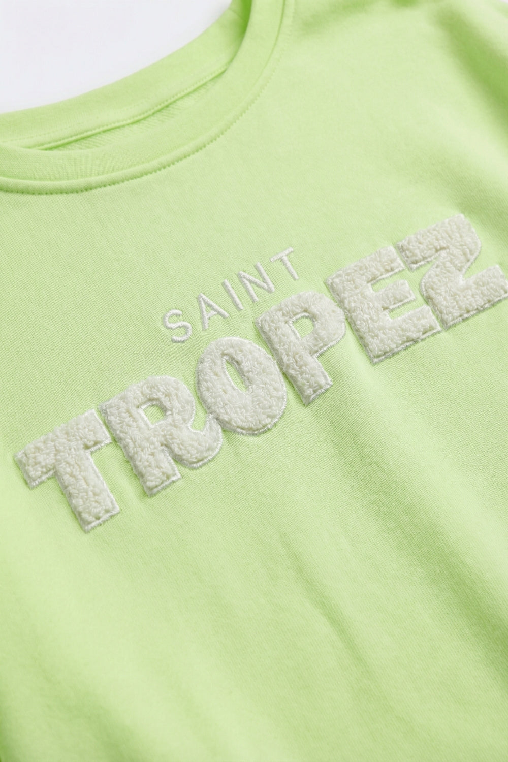 Saint Tropez Embroidered mint green Sweatshirt
