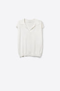 White Relaxed Fit Short Sleeve V-Neck polo
