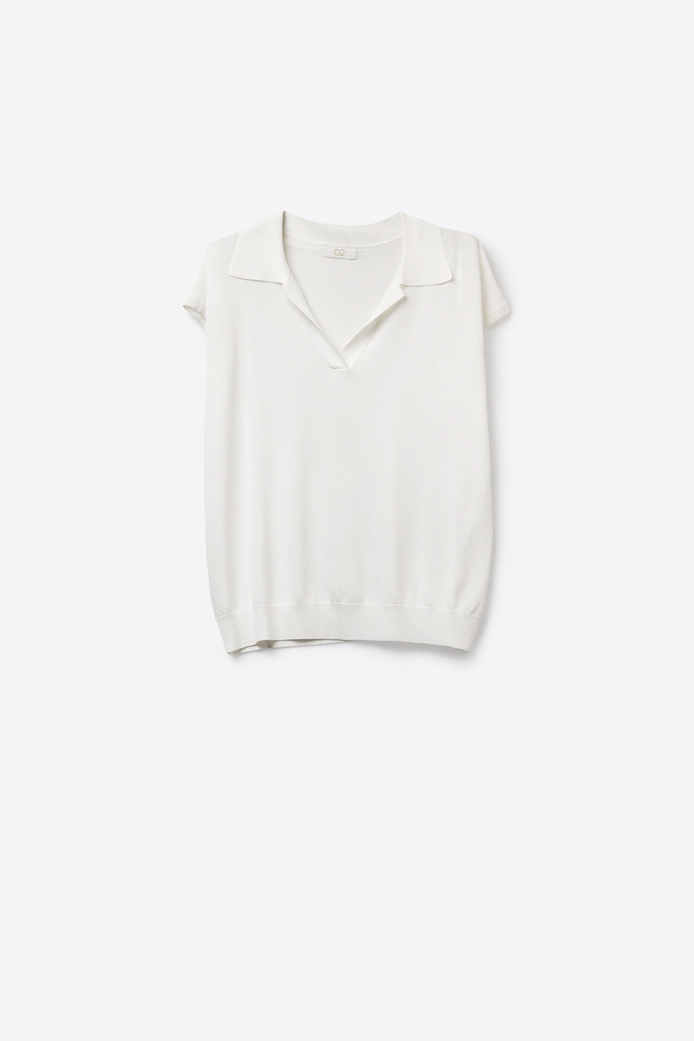 White Relaxed Fit Short Sleeve V-Neck polo
