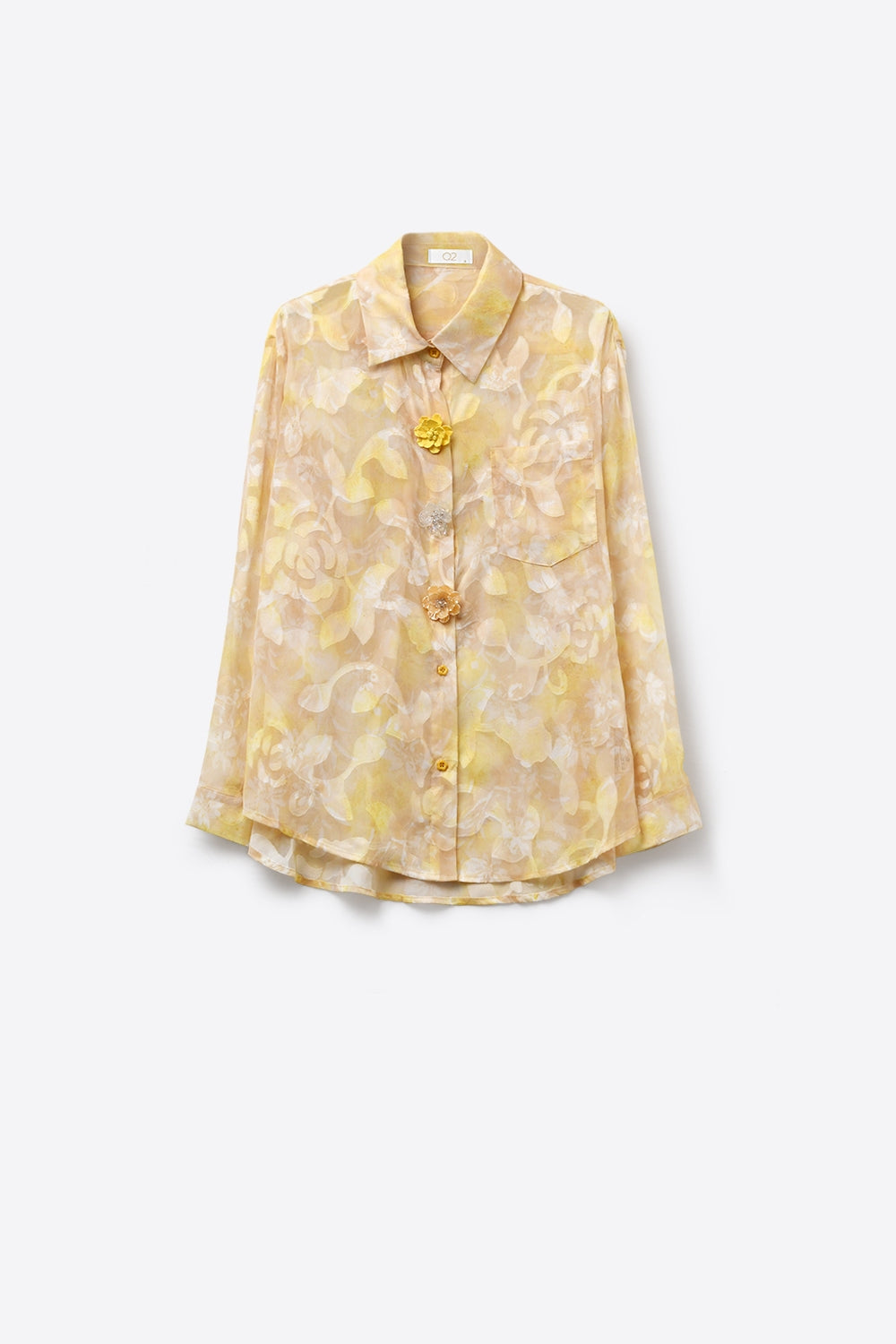 Long-Sleeve Floral Print Button-Up Shirt