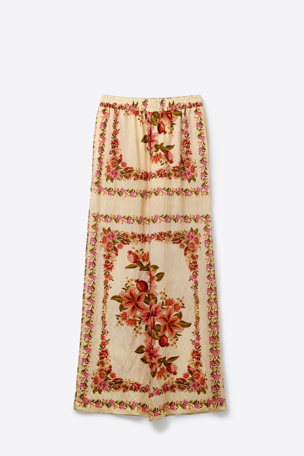 Floral Print Maxi wide leg pants in beige