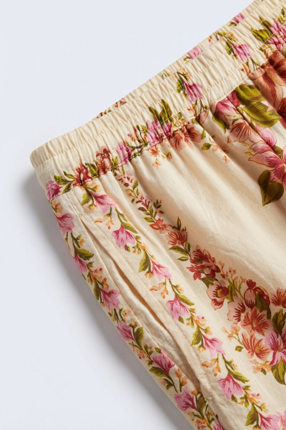 Floral Print Maxi wide leg pants in beige