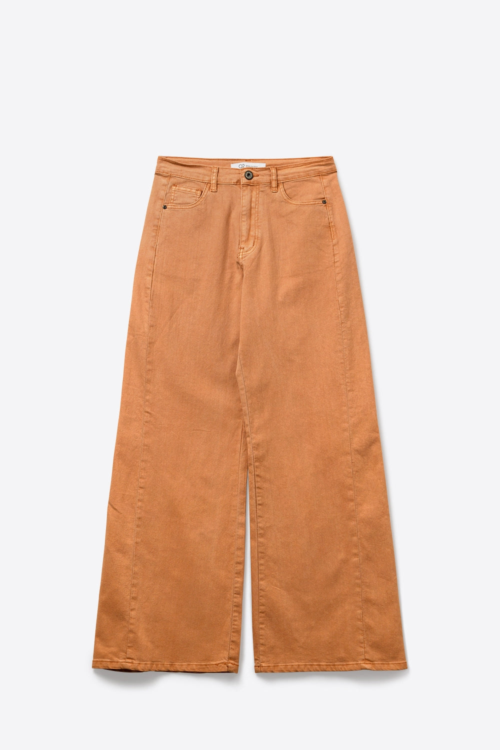 Orange Wide-Leg Pants with lightweight Twill