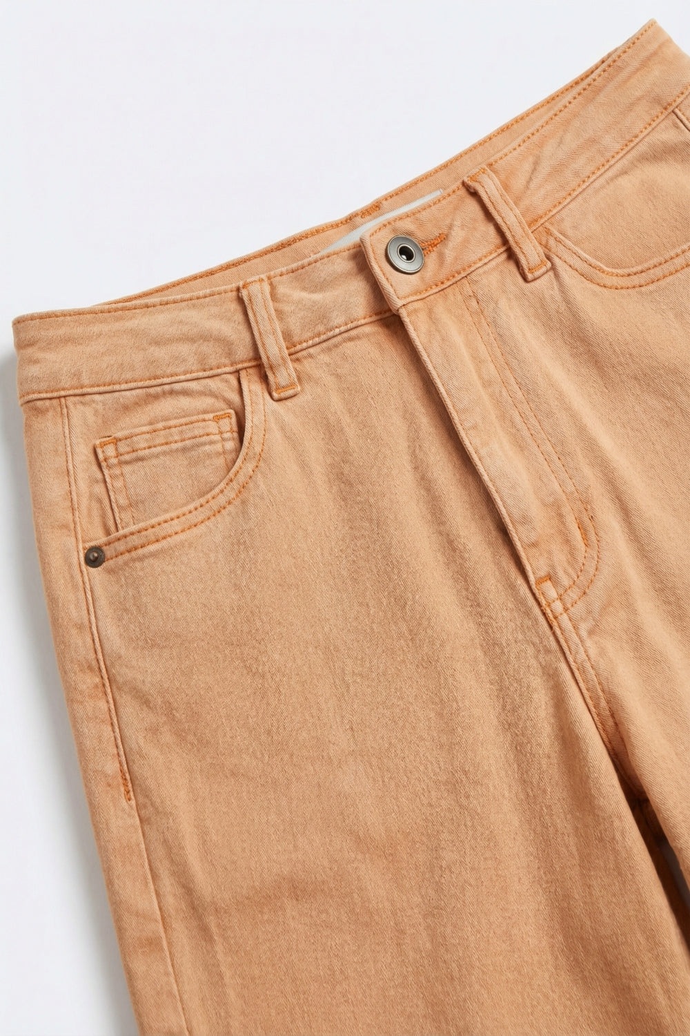 Orange Wide-Leg Pants with lightweight Twill