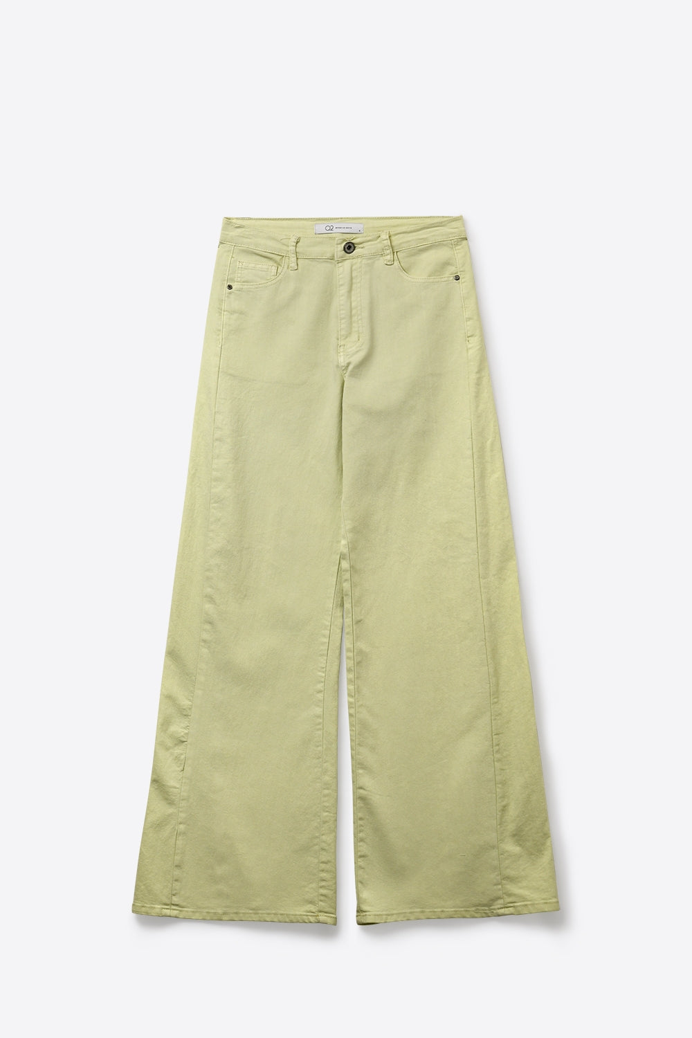 Extra Wide-Leg elastic Cotton Twill Pants in Mint green