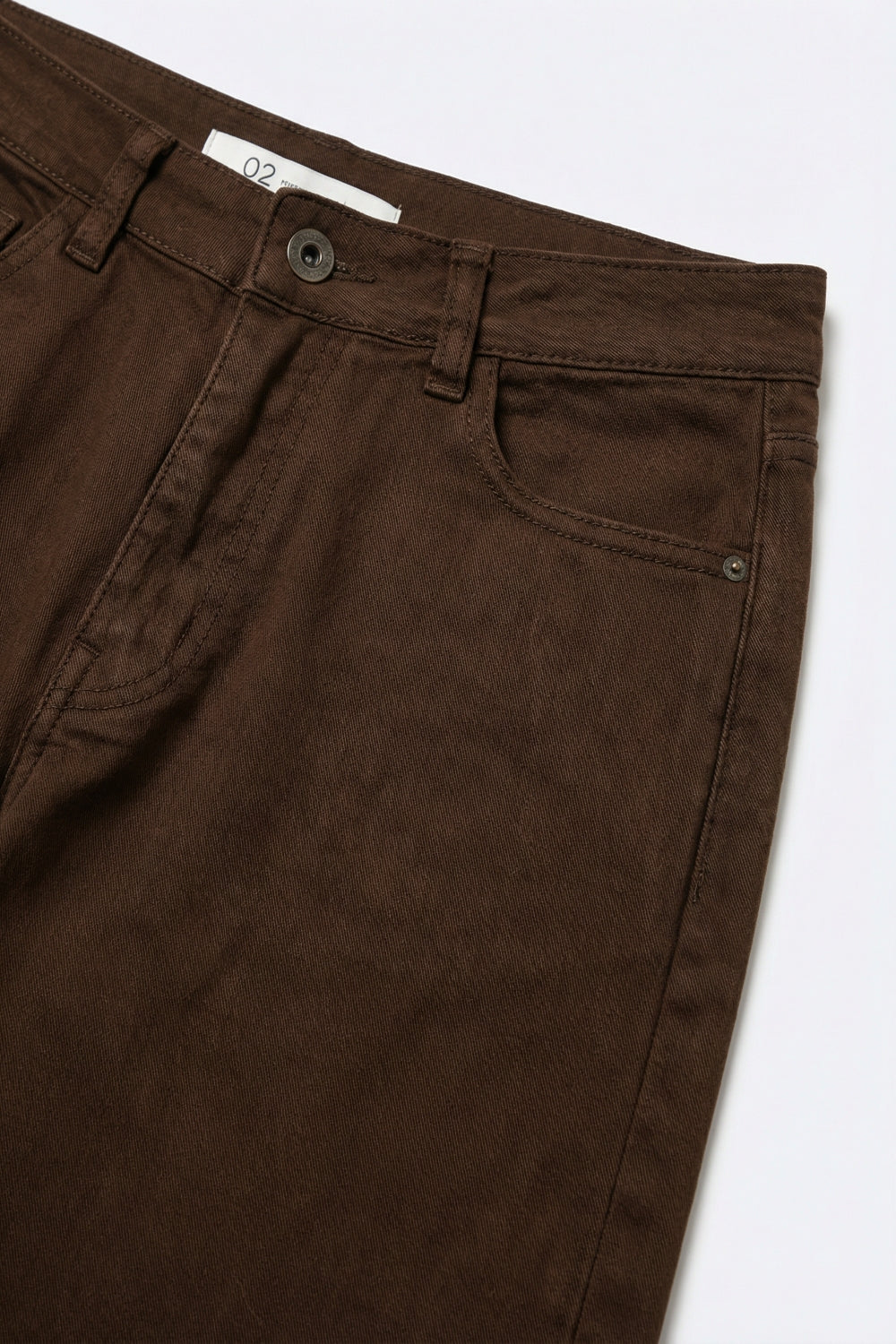Brown Wide-Leg Pants with lightweight Twill