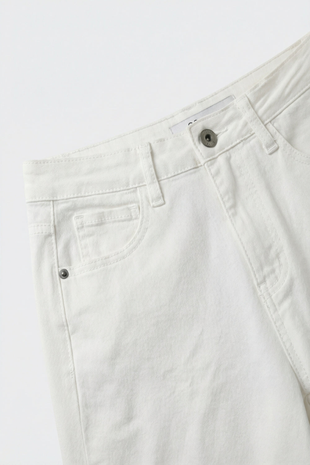 White Relaxed Fit Casual Wide-Leg Pants in Barrel Style