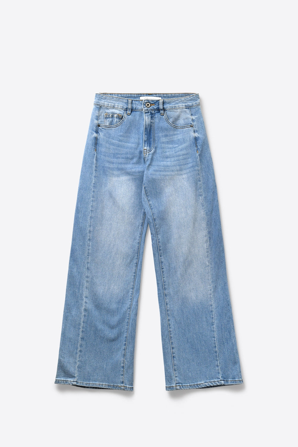 Light Blue Wide-Leg High-Waist Denim Jeans