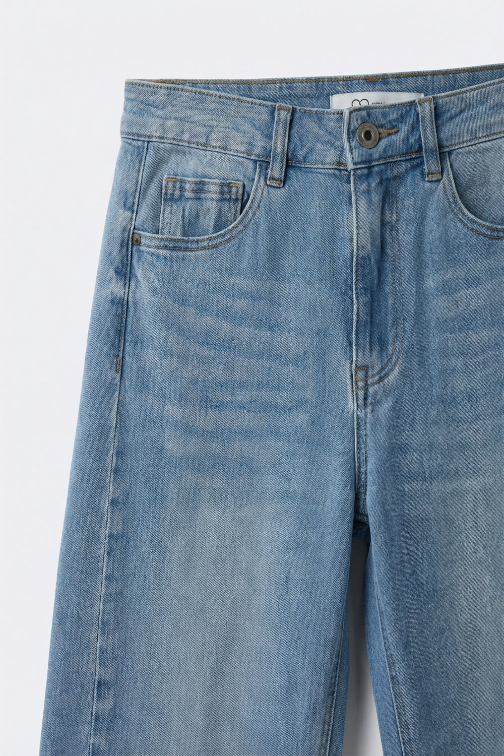 Light Blue Wide-Leg High-Waist Denim Jeans