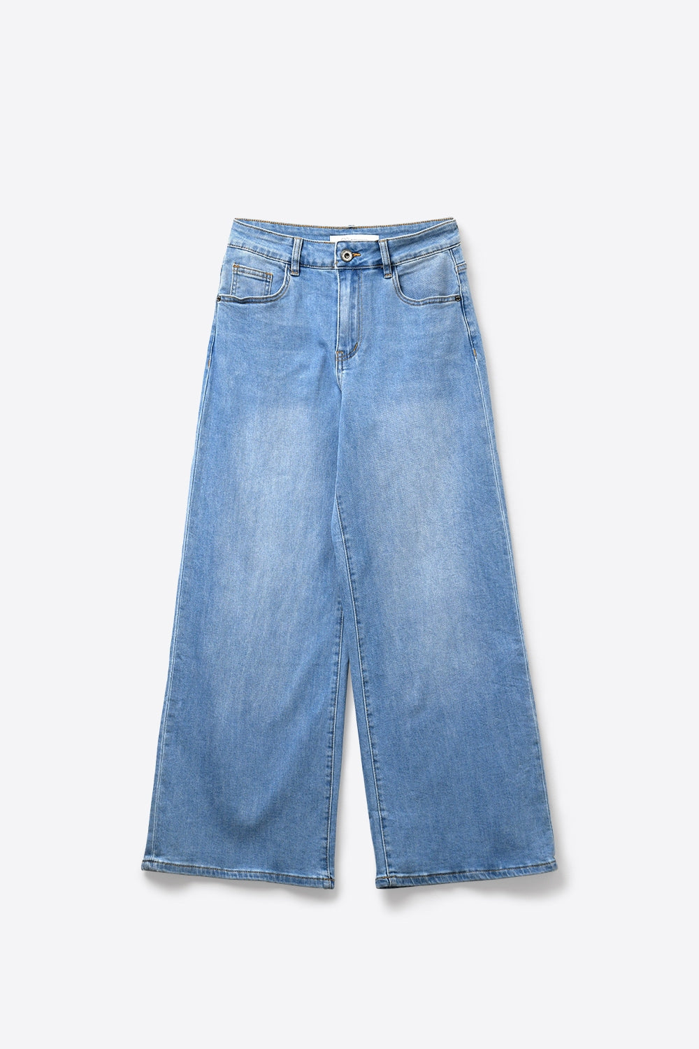 Light Blue Wide-Leg Denim Jeans in ankle lengh